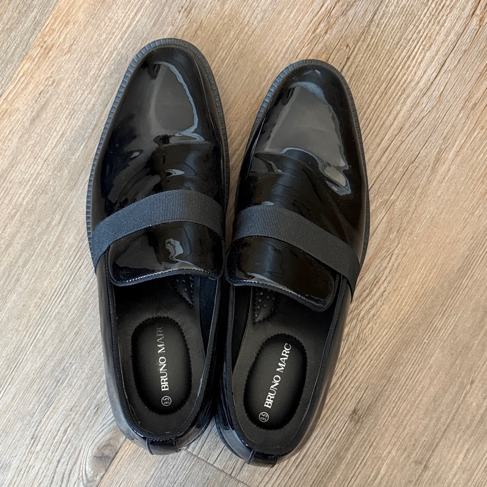 Men's Black Patent Slip-On Loafers / Tux Shoes